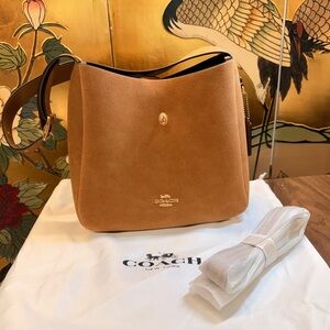 Coach Brown Suede Shoulder Bag